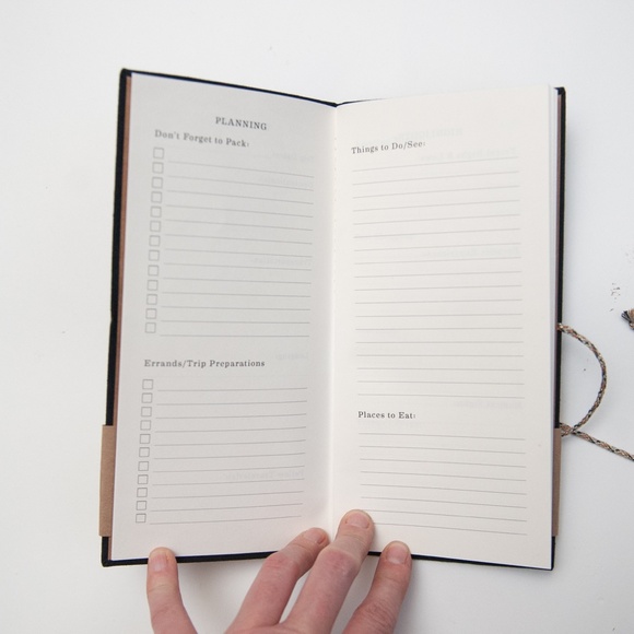 Print Fresh Fabric Travel Journal 10-Day Itinerary in Black - Picture 7 of 8